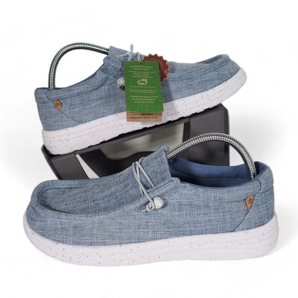 Lamo Paula Canvas Slip-on Comfort Shoes Blue JIAXING09 Women's 10 - Picture 1 of 12